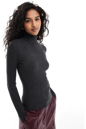 ONLY Jersey melange con cuello vuelto de