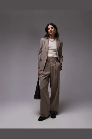 MANGO Pantalones marrones holgados de (parte de un conjunto)