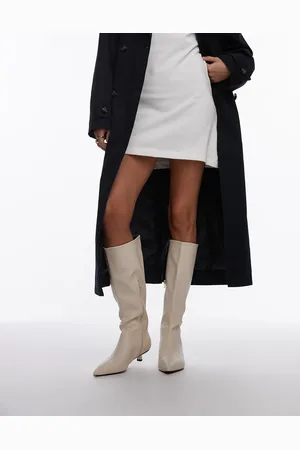 Topshop Botas por la rodilla de tacón medio con puntera fina Stevie de