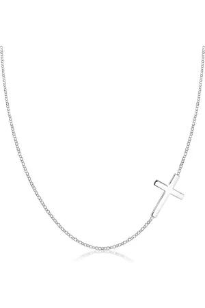 Elli Collar básico con charm de cruz de plata de ley 925 chapado en oro Religion de