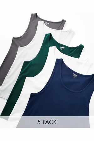 ASOS Pack de 5 camisetas de varios colores ajustadas sin mangas de