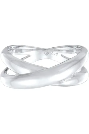 Elli Anillo con diseño envolvente cruzado de plata de ley 925 de