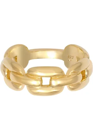 Elli Anillo estilo cadena de eslabones ovalados de plata de ley 925 Trend Blogger de