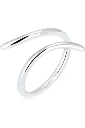 Elli Anillo llamativo con diseño geométrico envolvente de plata de ley 925 de