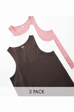 ASOS Pack de 3 camisetas de varios colores sin mangas de