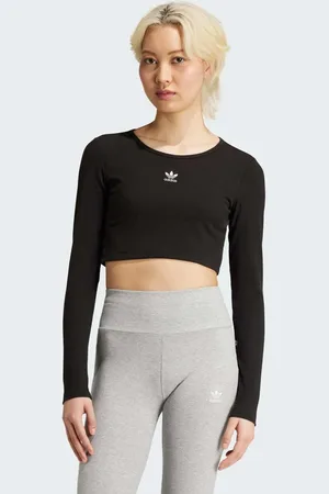 adidas Camiseta corta negra de manga larga de