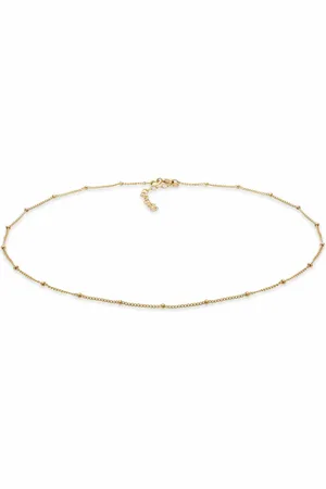 Elli Gargantilla dorada minimalista básica con diseño de tendencia de esferas de plata de ley 925 de
