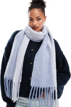 ASOS Bufanda con diseño de dos tonos y flecos de punto de mezcla de lana de