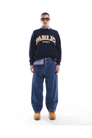 JACK & JONES Vaqueros azules de corte skater con lavado medio Ron de