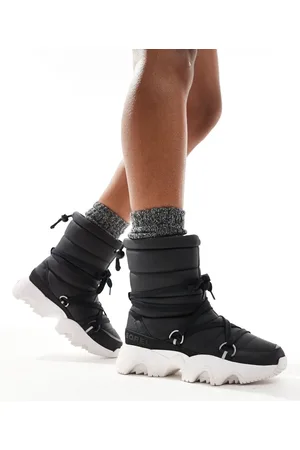 sorel Botas de nieve negras y sal marina acolchadas e impermeables con forro de felpa Kinetic Impact NXT WP de