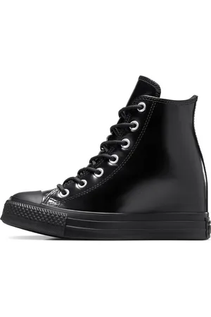 Converse Zapatillas deportivas negras con cuña y plataforma de cuero Chuck Taylor All Star de -Negro