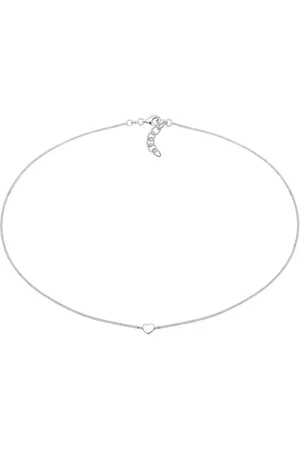 Elli Gargantilla plateada con diseño de filigrana y charm de corazón de plata de ley 925 de