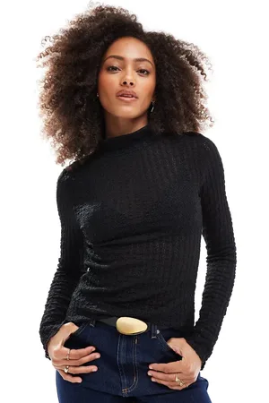VERO MODA Top de manga larga con cuello alto de tejido texturizado Aware de