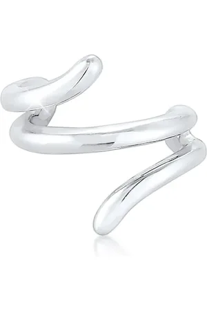 Elli Ear cuff con diseño geométrico minimalista de plata de ley 925 de