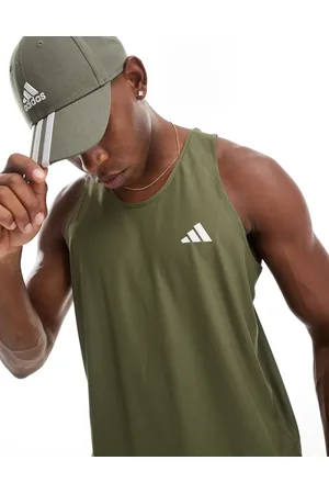 adidas Camiseta verde oliva sin mangas Own The Run de adidas Running