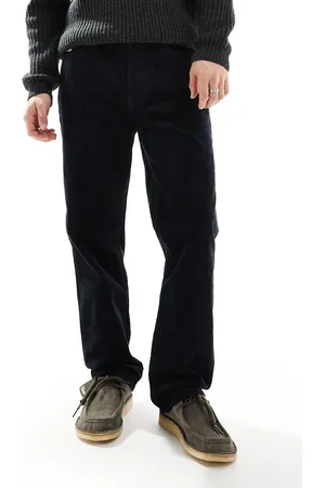 Pretty Green Pantalones negros de corte estándar de pana de