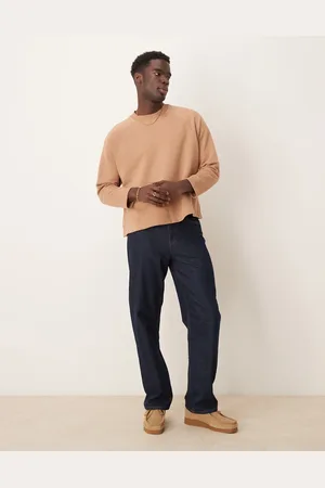 ASOS Sudadera beis extragrande con sisas caídas y aberturas laterales de -Beis neutro
