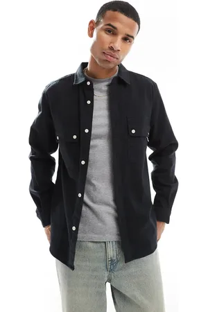 Pretty Green Camisa negra texturizada Heathen de