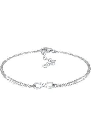 Elli Pulsera plateada con símbolo de infinito de plata de ley 925 de
