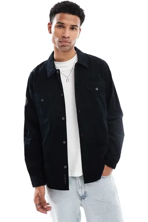 Pretty Green Camisa negra de pana de -Beis neutro