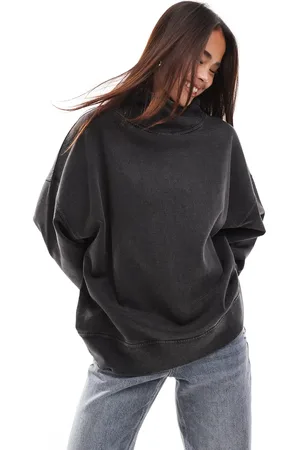 ASOS Sudadera gris con cuello alto de tejido grueso de