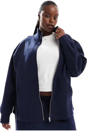 ASOS Sudadera con cuello alto y cremallera de ASOS DESIGN Curve