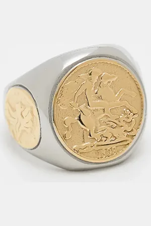ASOS Anillo y dorado con diseño de monedas de acero inoxidable resistente al agua de