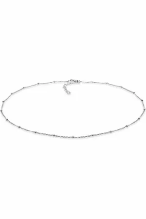 Elli Gargantilla plateada minimalista básica con diseño de tendencia de esferas de plata de ley 925 de