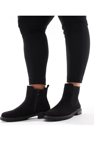 Yours Botas Chelsea negras de caña baja de