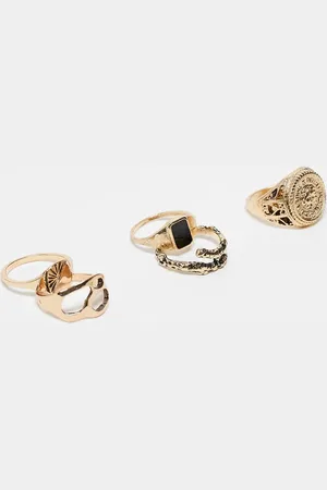 ASOS Pack de 5 anillos dorados de
