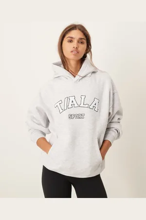 Tala Sudadera gris con capucha y logo de