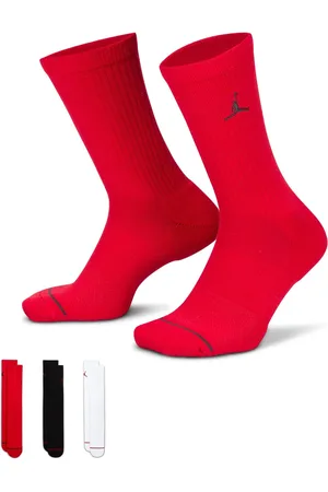 Jordan Pack de 3 pares de calcetines deportivos de color rojo, negro y blanco Everday Cushioned de