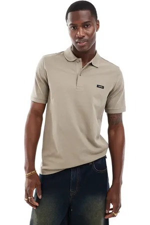 Calvin Klein Polo beis de piqué elástico de -Beis neutro