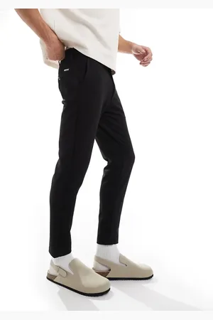 JJ Pantalones de vestir negros de corte slim de