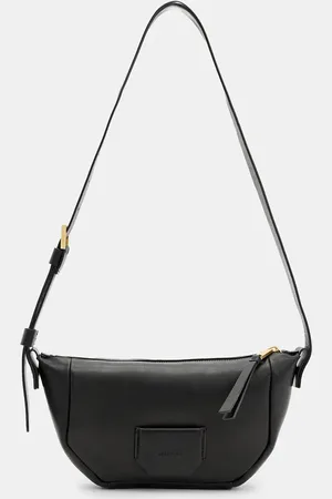 AllSaints Bandolera pequeña negra de cuero Madea de