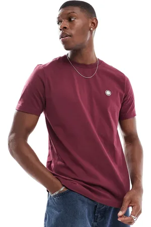 Pretty Green Camiseta burdeos con logo de