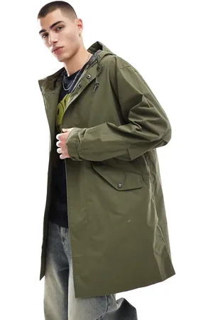 Pretty Green Parka larga con parche del logo en la manga de -Verde