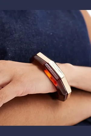 ASOS Pulsera rígida de mezcla de resina con detalles dorados de edición limitada de