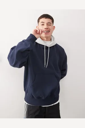 Weekday Sudadera de corte extragrande con mangas raglán y capucha en contraste Uni de