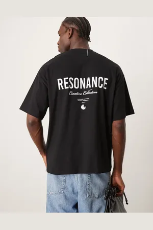 SELECTED Camiseta negra extragrande con estampado trasero de yin yang de