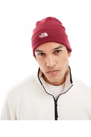 The North Face Gorro burdeos con logo Norm de -Rojo