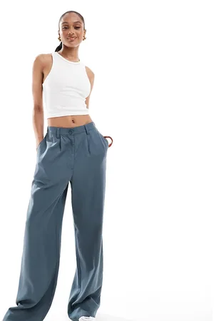 ASOS Pantalones dad azul de pernera ancha de ASOS DESIGN Tall