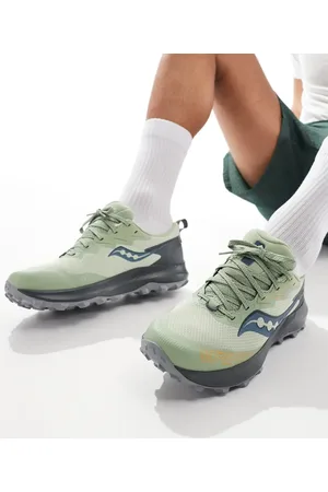 Saucony Zapatillas de deporte verde salvia neutras para correr Peregrine 14 GTX de