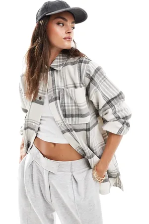 New Look Sobrecamisa a cuadros grises de
