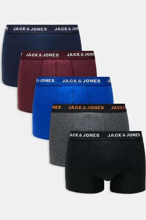JACK & JONES Pack de 5 calzoncillos de color azul marino variado de