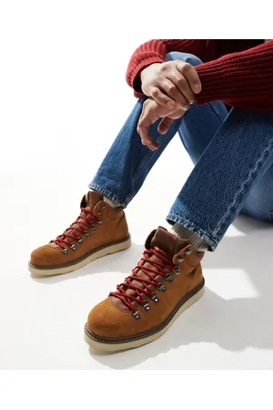 JACK & JONES Botas tostadas de estilo senderista con suela gruesa de ante de -Marrón
