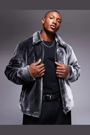 ASOS Chaqueta Harrington plateada de piel sintética de