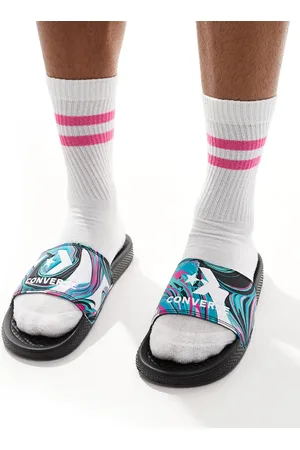Converse Chanclas negras con estampado marmolado All Star de