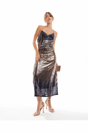 ONLY Vestido midi degradado de lentejuelas de -Negro