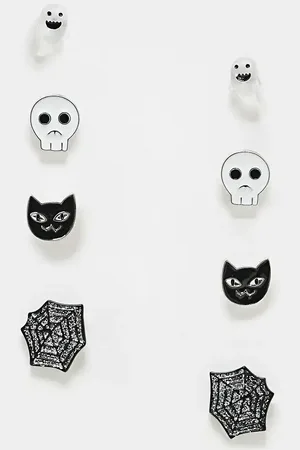 ASOS Pack de 4 pares de pendientes con diseños originales de